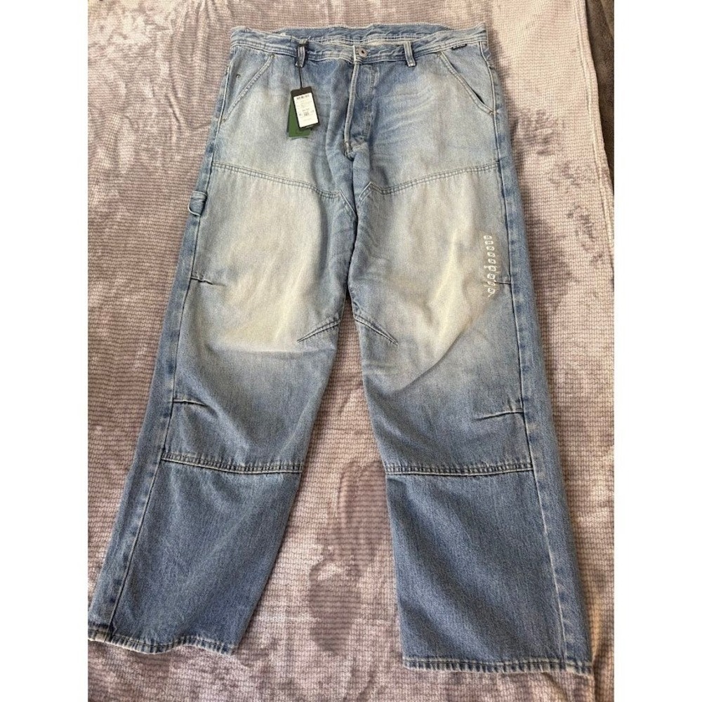 G-Star Raw Carpenter 3D Loose Light Wash Blue Denim Jeans Mens NWT 36x32.